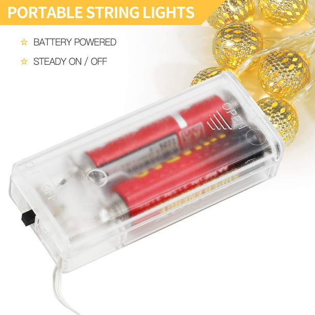 Moroccan Globe LED Fairy String Lights 10Ft 20 LED - Prime Star Plus Inc.