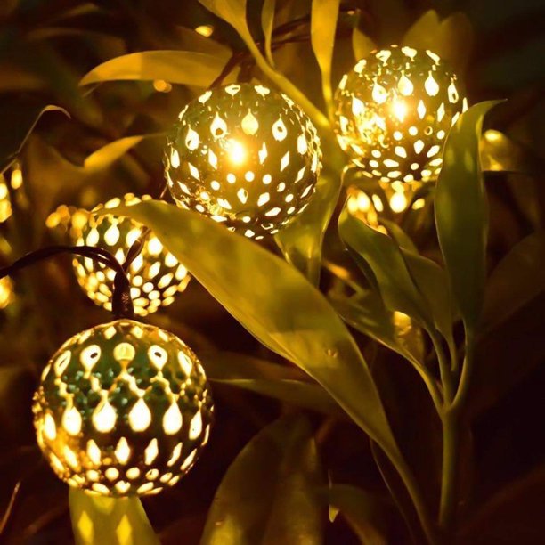 Moroccan Globe LED Fairy String Lights 10Ft 20 LED - Prime Star Plus Inc.