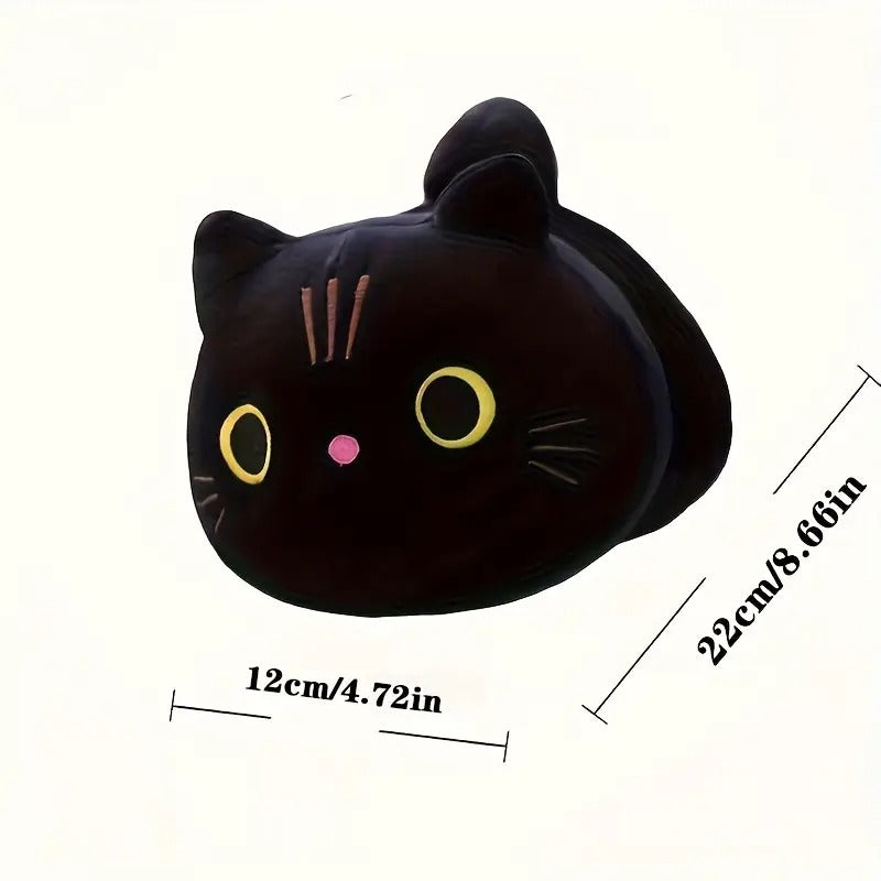 9.84" Mushroom Bear Cartoon Cat Plush Toy – Soft Stuffed Kitten in White, Black, Orange & Gray – Cute Gift for Kids