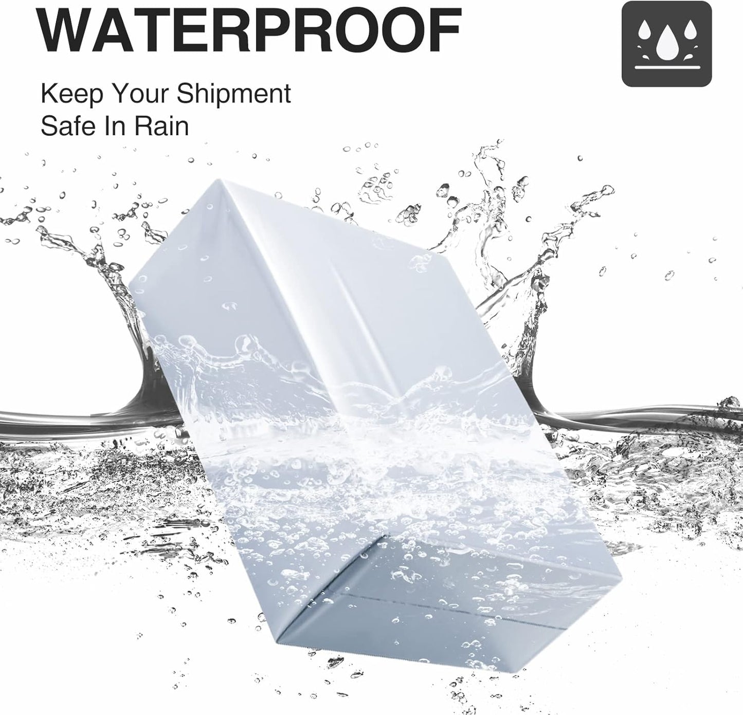 100 Poly Mailers Self-Sealing Shipping Bags for Small Business, White, Waterproof & Thick