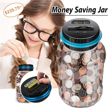 Automatic Coin-Counting Money Jar with LCD Screen