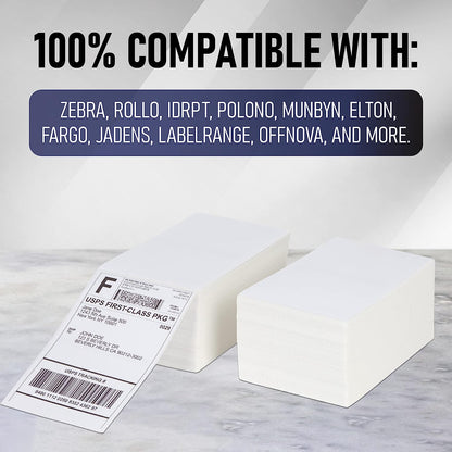 500 4x6 Fanfold Direct Thermal Shipping ups Labels for Zebra & Rollo Printers. thermal label