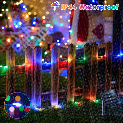 Illuminate with Solar String Lights 20M 200 LED Fairy Lights Multicolor