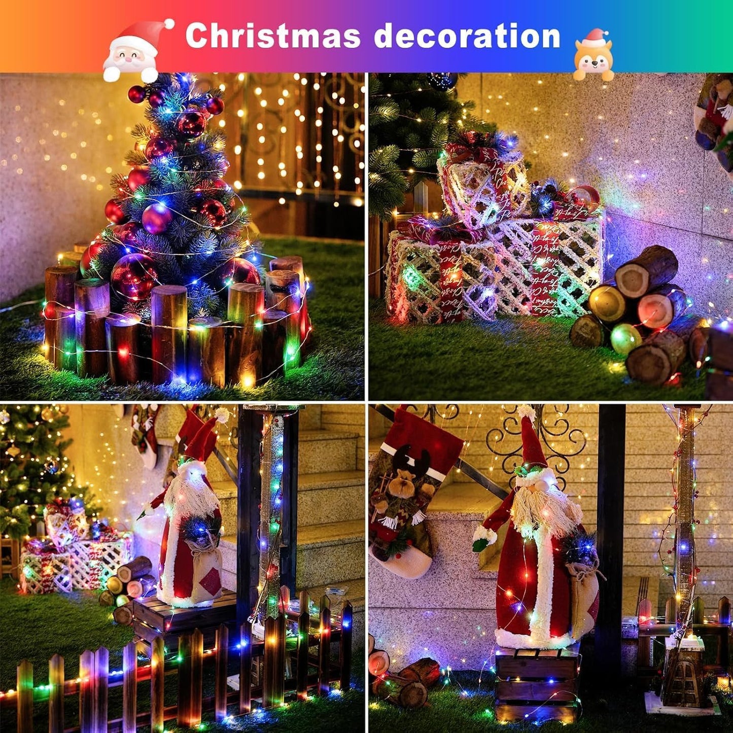 Illuminate with Solar String Lights 20M 200 LED Fairy Lights Multicolor