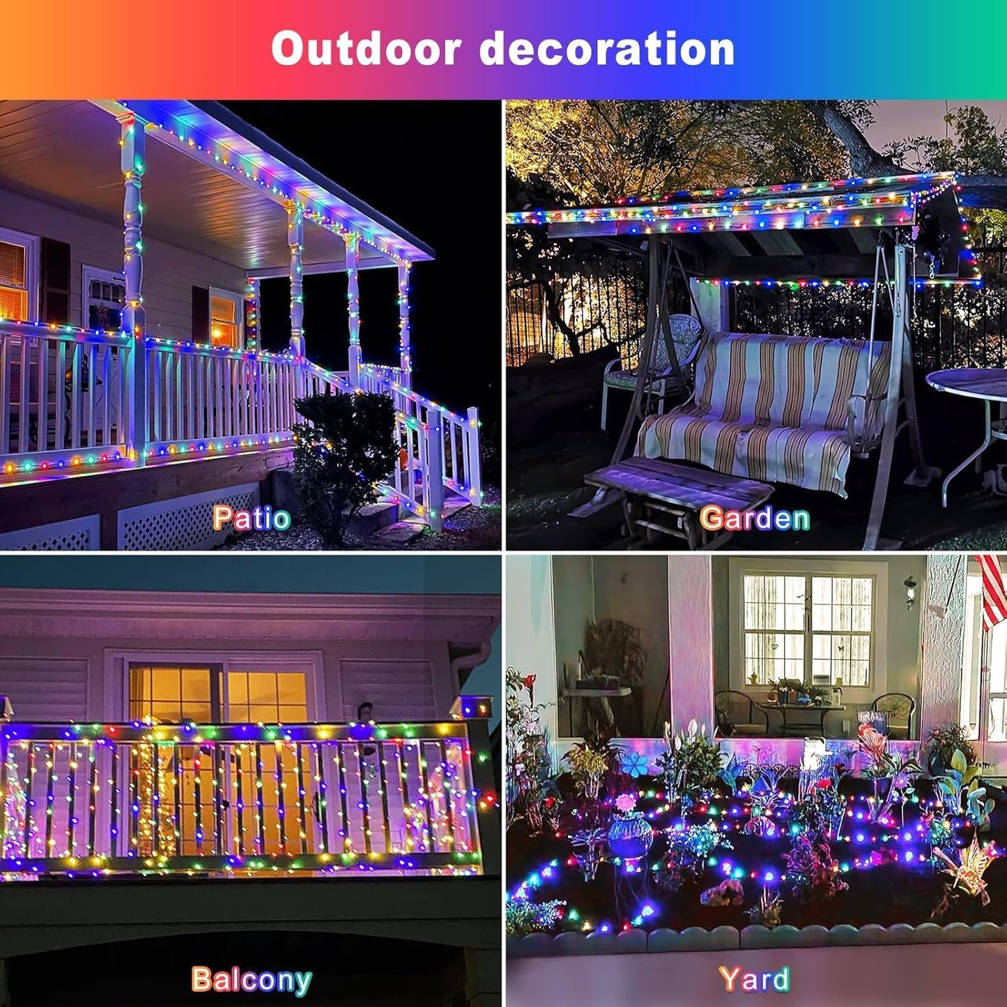 Illuminate with Solar String Lights 20M 200 LED Fairy Lights Multicolor