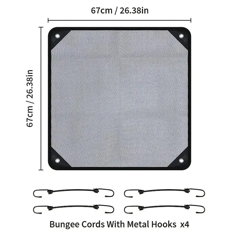 1-Pack Premium Outdoor Air Conditioner Cover – Waterproof, Windproof, Dustproof – White Unit with Black Mesh
