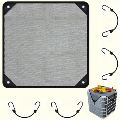 1-Pack Premium Outdoor Air Conditioner Cover – Waterproof, Windproof, Dustproof – White Unit with Black Mesh