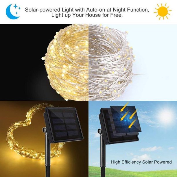 Christmas Outdoor Solar String Lights 20M 200 Led Warm White