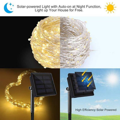 Christmas Outdoor Solar String Lights 20M 200 Led Warm White
