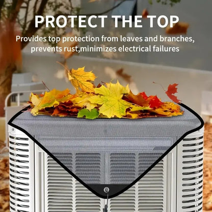 1-Pack Premium Outdoor Air Conditioner Cover – Waterproof, Windproof, Dustproof – White Unit with Black Mesh