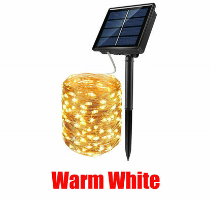 Christmas Outdoor Solar String Lights 20M 200 Led Warm White