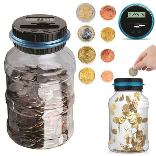 Automatic Coin-Counting Money Jar with LCD Screen