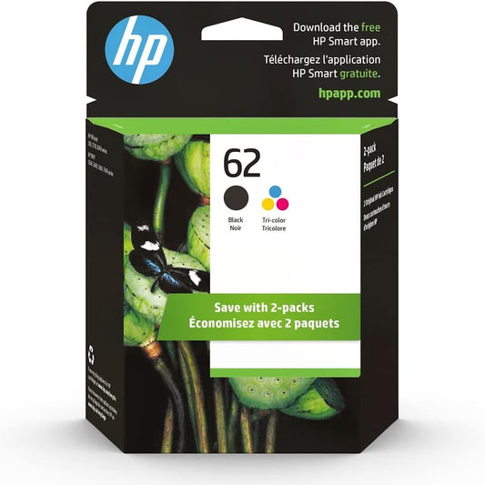 HP 62 Black/Tri-color Ink 2-pack Cartridge High Yield - Prime Star Plus Inc.