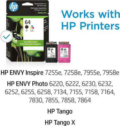 HP 64 Black/Tri-color Ink 2-pack Cartridge for Excellence - Prime Star Plus Inc.