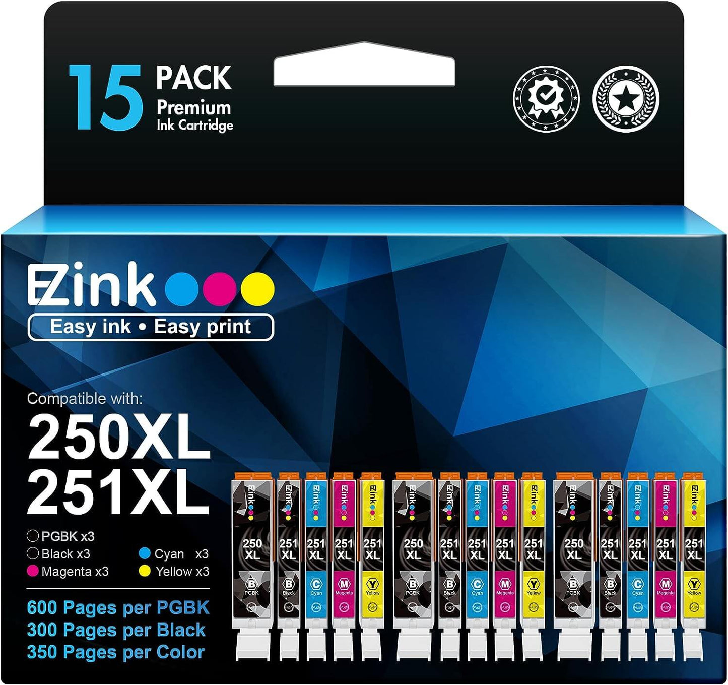 15 pack E-Z Ink Canon 250 251 XL with Premium quality - Prime Star Plus Inc.