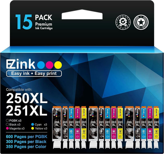 15 pack E-Z Ink Canon 250 251 XL with Premium quality - Prime Star Plus Inc.
